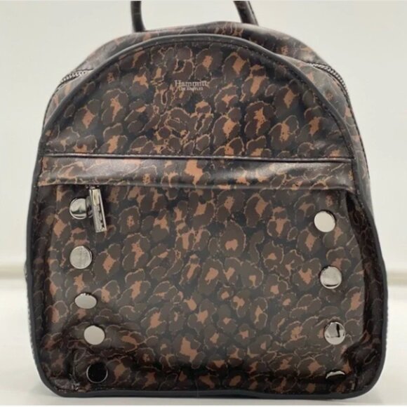 Hammitt Shane Medium Black/Leopard Leather Backpack - Picture 7 of 13